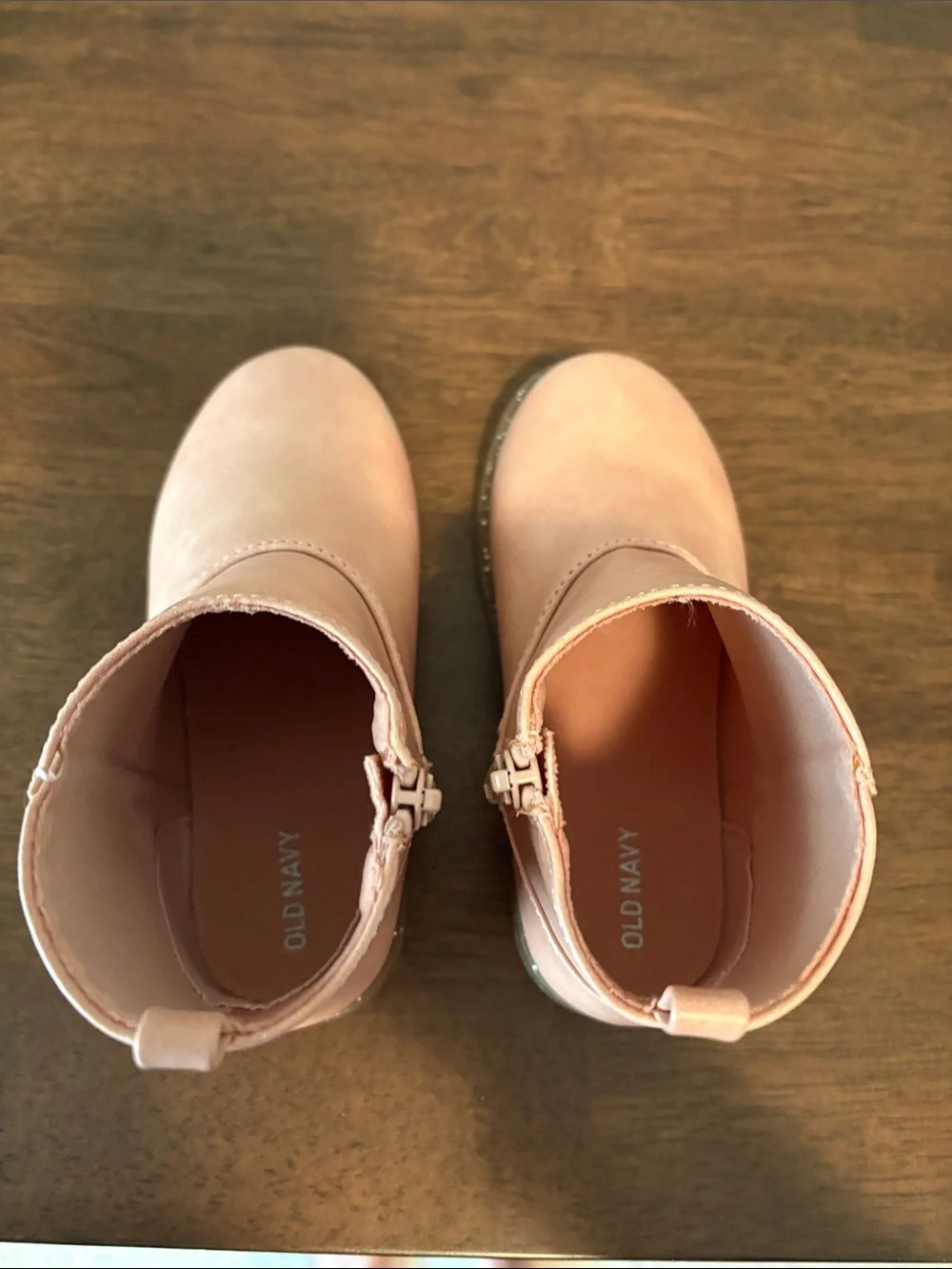Kids Pink Ankle Boots with Sparkle sole - Stylish Zip Closure